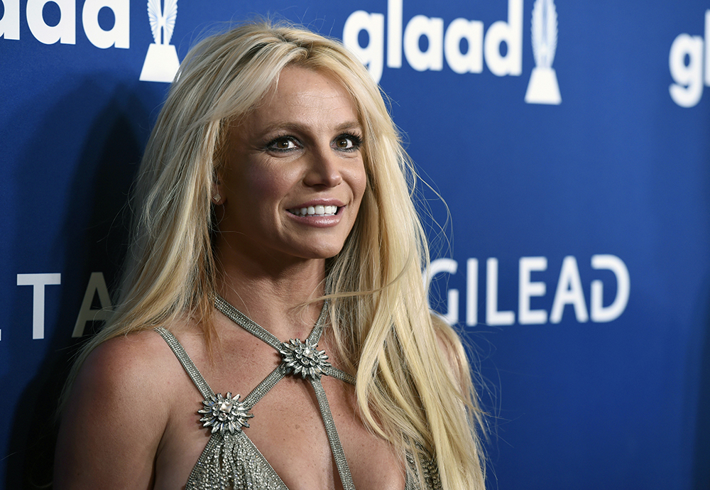 FILE - This April 12, 2018 file photo shows Britney Spears at the 29th annual GLAAD Media Awards in Beverly Hills, Calif. Though Black Out Tuesday was originally organized by the music community, the social media world went dark on Tuesday in support of the Black Lives Matter movement and the many killings of black people around the world that has caused outrage and protests. 