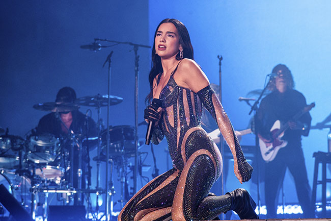 Dua Lipa performs on day two of the Lollapalooza Music Festival on Friday, July 29, 2022, at Grant Park in Chicago. (Photo by Amy Harris/Invision/AP)