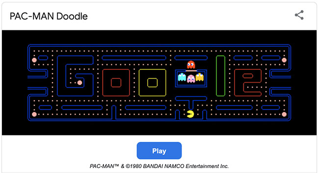 googletricks playpacman