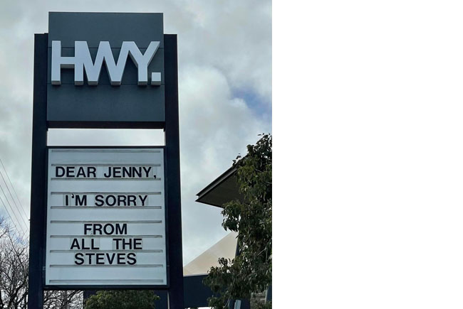 hwy sorry sign