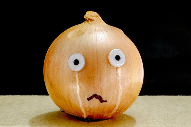 Crying onion, a parody on onions causing people to cry when peeling.
